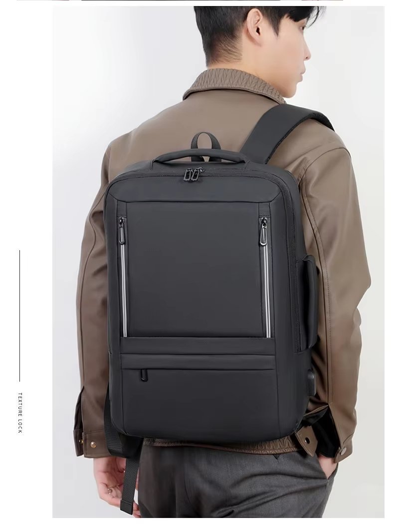 Anti-Theft Water-Resistant Large Capacity Expandable Business Leather Laptop Backpack product detail