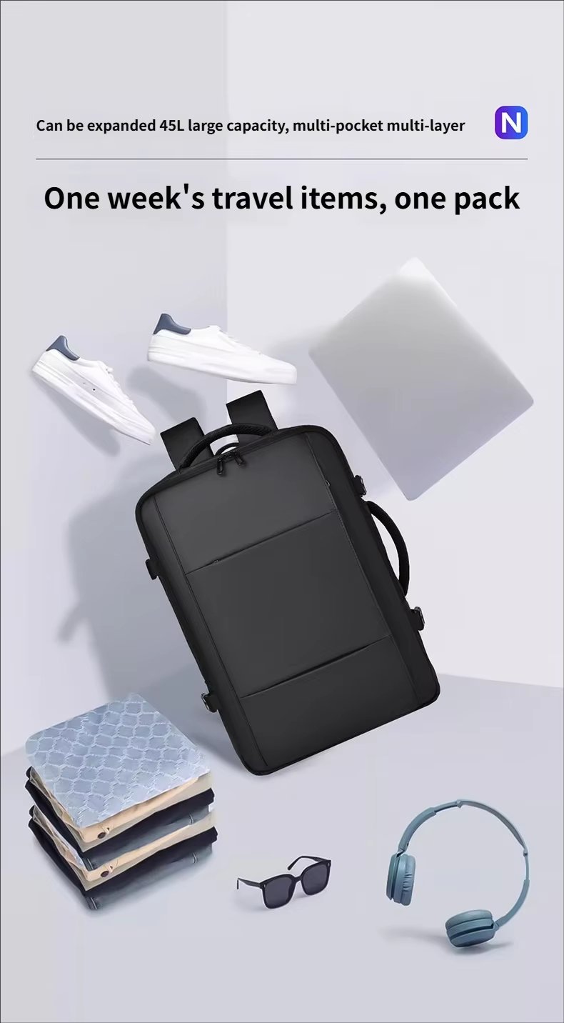 Water-Resistant Large Capacity Expandable Business Travel Oxford Laptop Backpack product detail