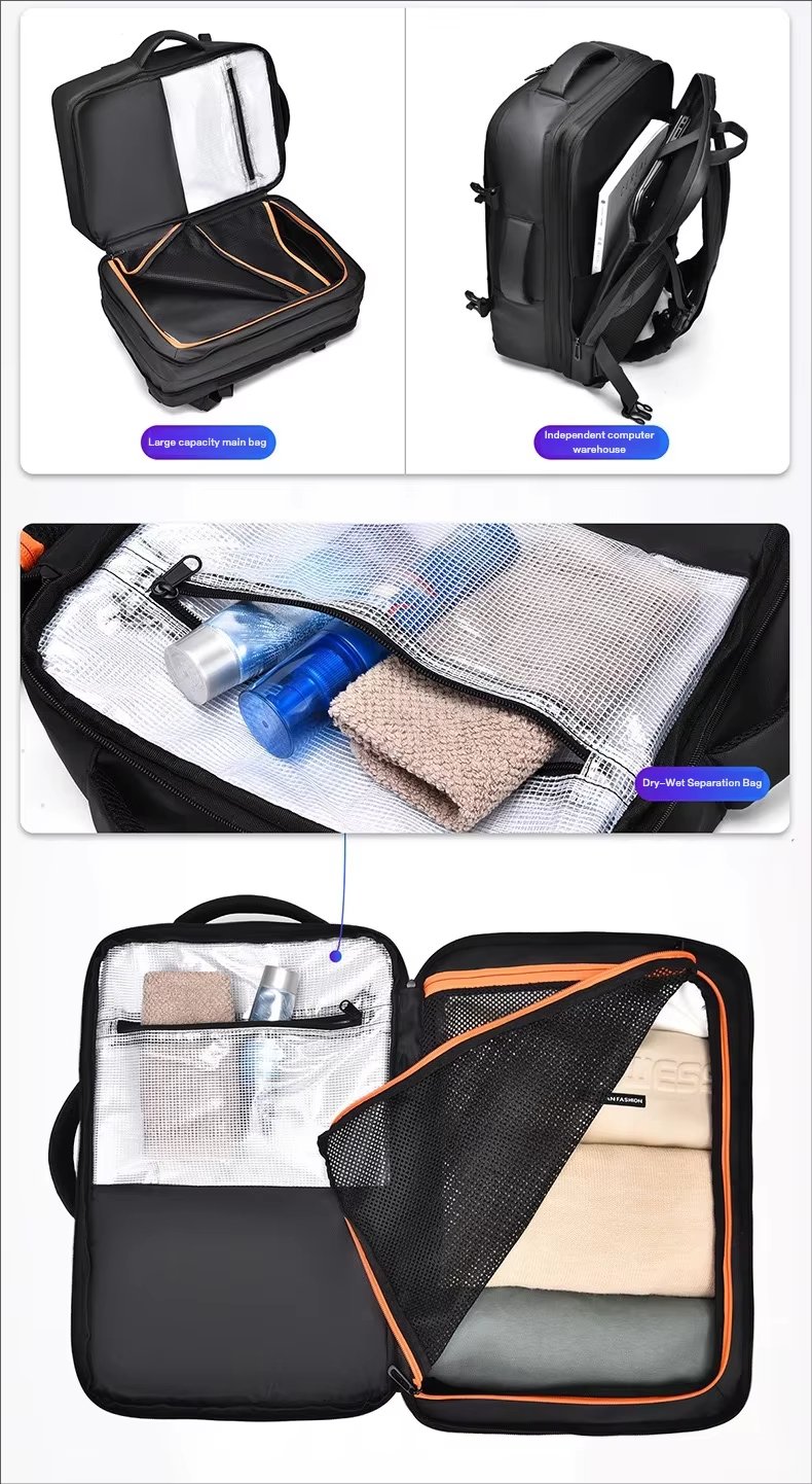 Water-Resistant Large Capacity Expandable Business Travel Oxford Laptop Backpack product detail