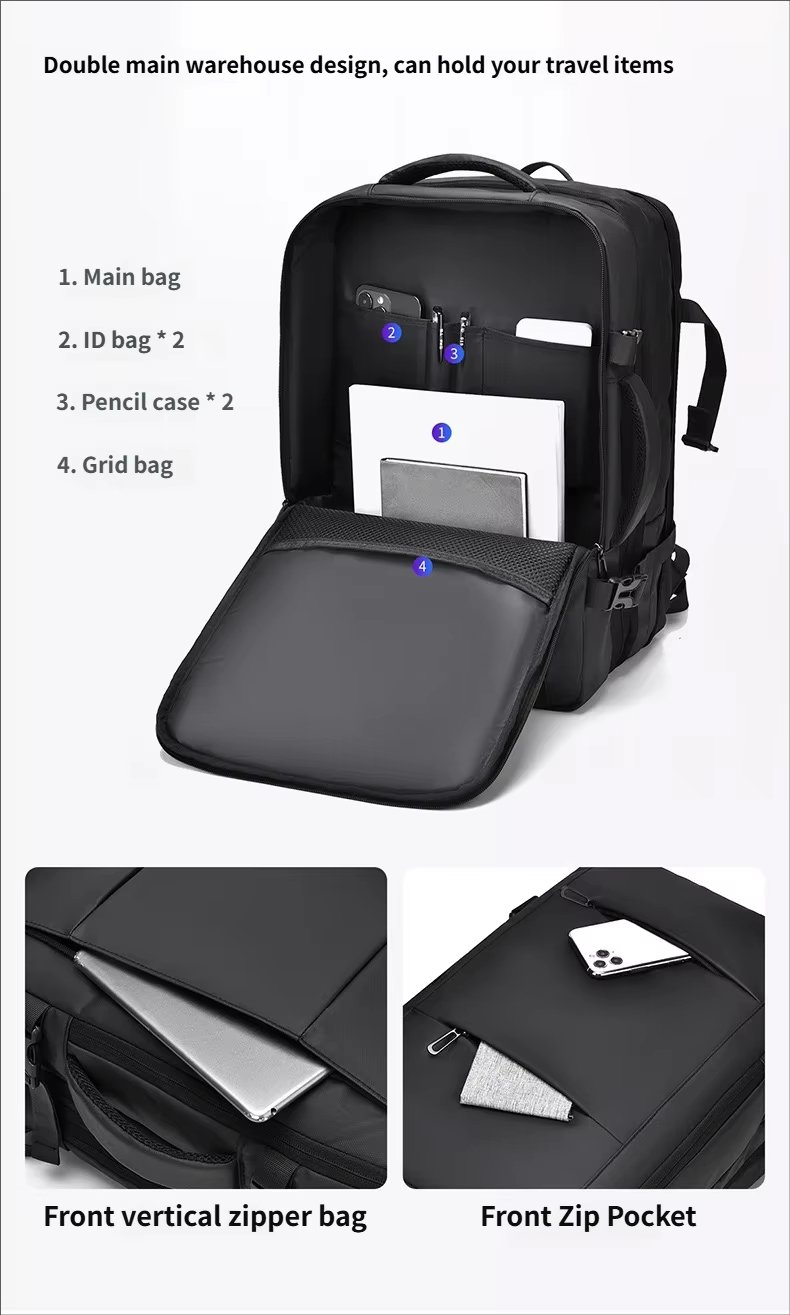 Water-Resistant Large Capacity Expandable Business Travel Oxford Laptop Backpack product detail