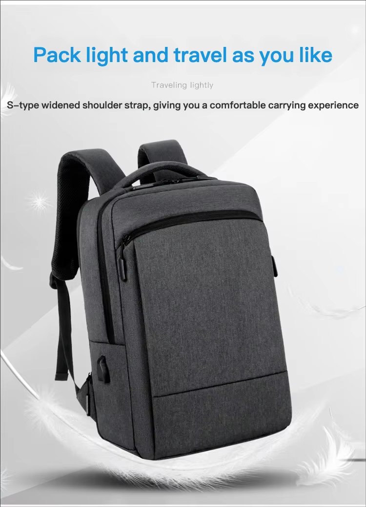 Water-Resistant Large Capacity USB Business Travel Nylon Laptop Backpack product detail