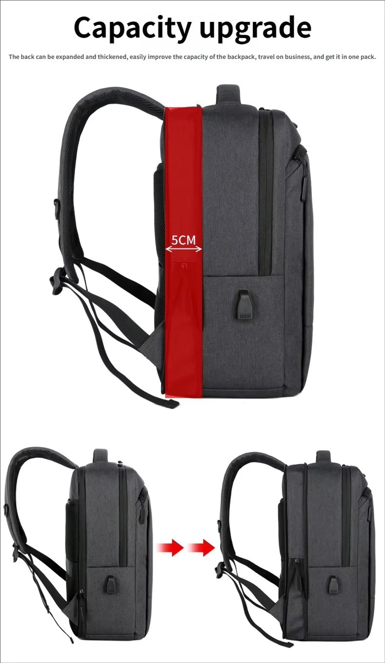 Water-Resistant Large Capacity USB Business Travel Nylon Laptop Backpack product detail