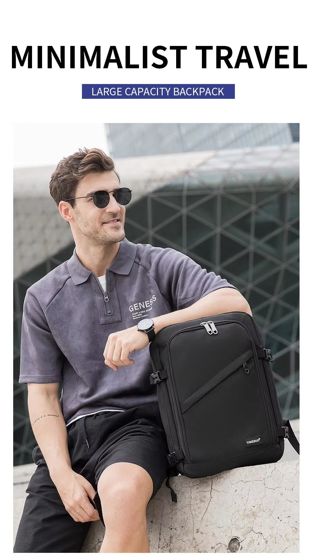 Water-Resistant Large Capacity Business Travel School Oxford Laptop Backpack product detail