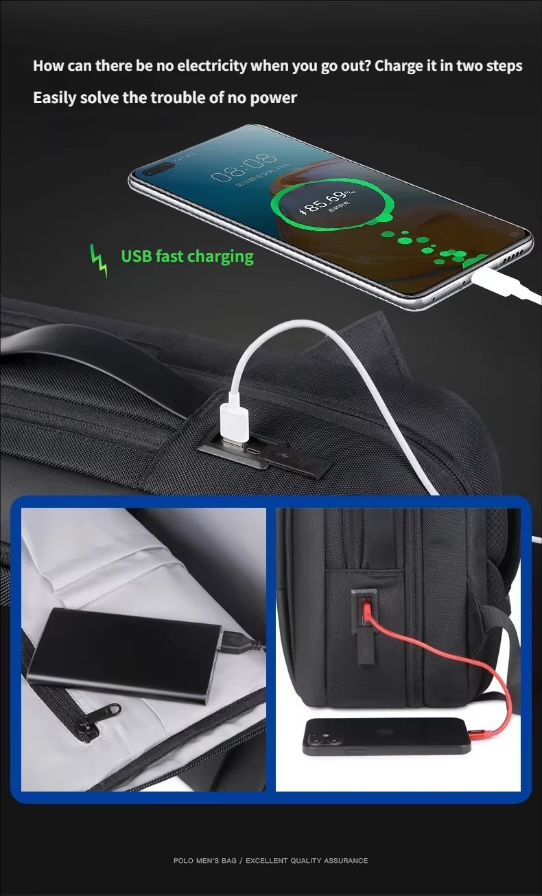Anti-Theft Water-Resistant Expandable USB Business Oxford Laptop Backpack product detail