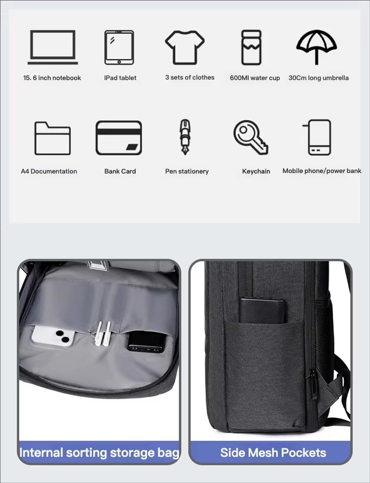 Water-Resistant Expandable Outdoor Business Travel Oxford Laptop Backpack product detail