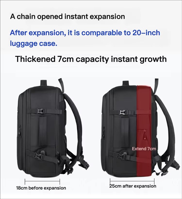 Water-Resistant Large Capacity Expandable Business Travel Oxford Laptop Backpack product detail