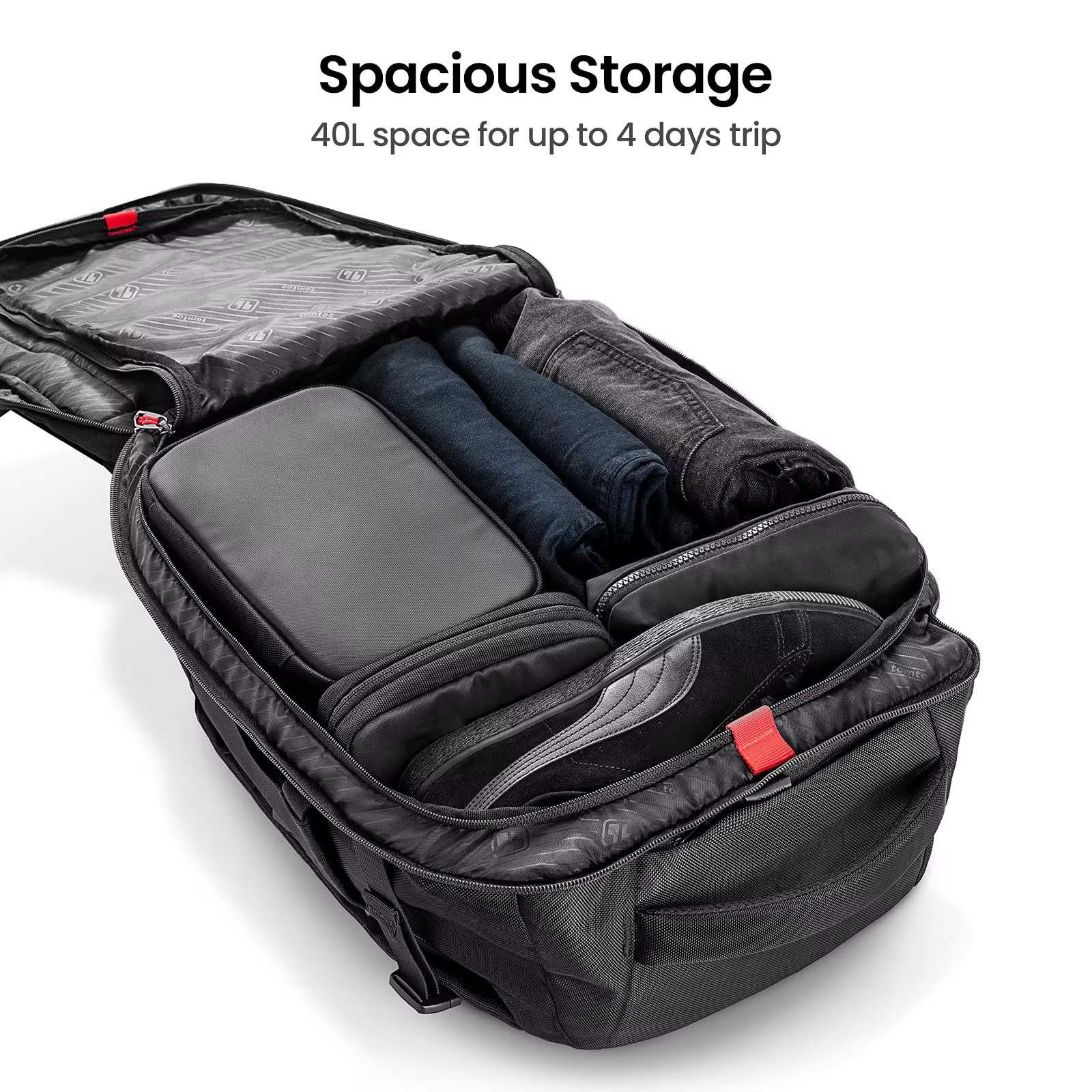 Water-Resistant Large Capacity Lightweight Business Travel 1860D Fabric Laptop Backpack product detail