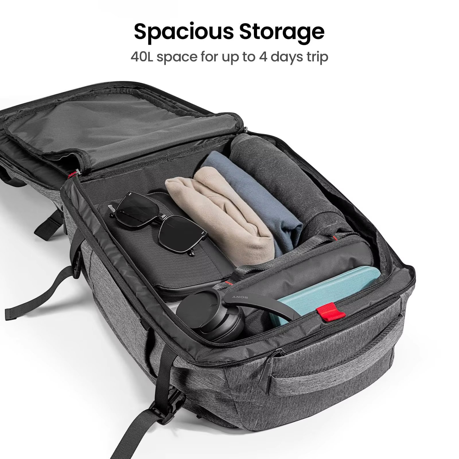 Water-Resistant Large Capacity Lightweight Business Travel 1860D Fabric Laptop Backpack product detail