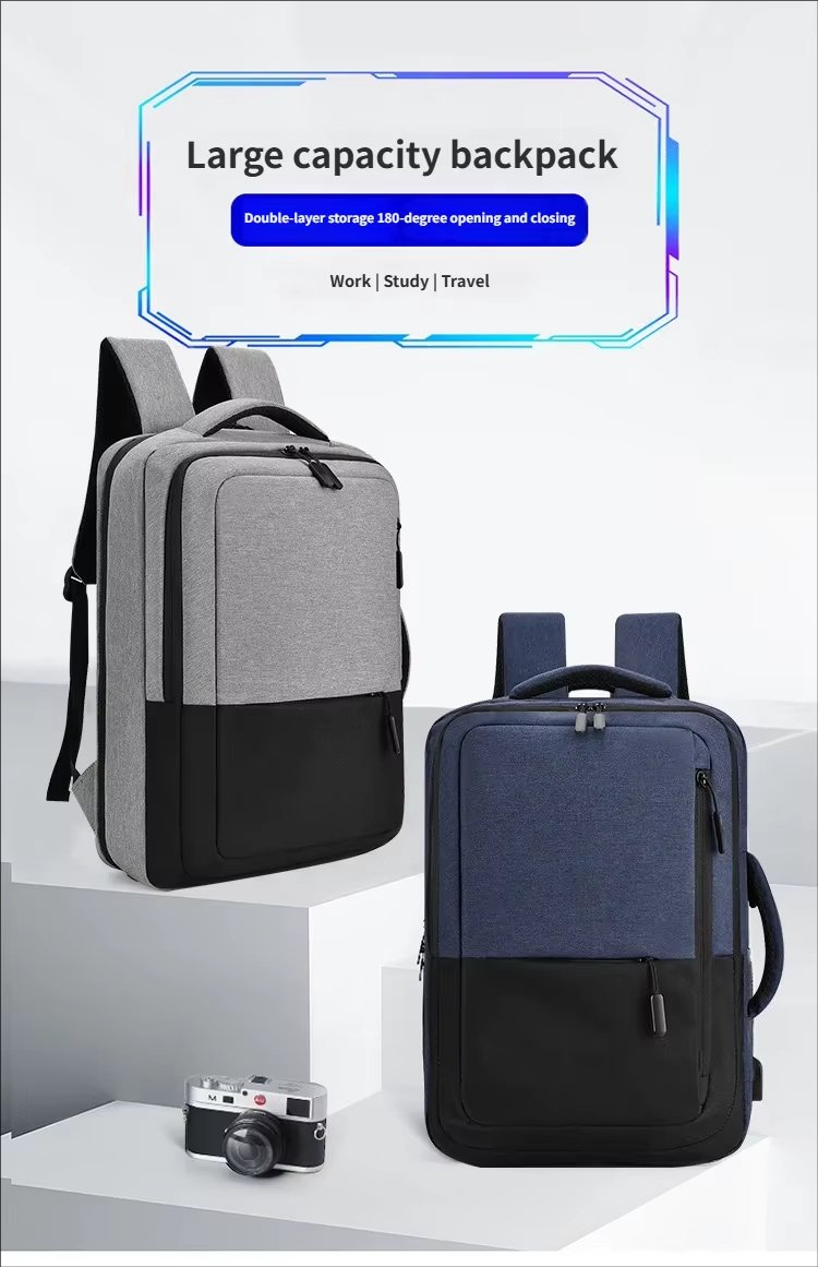 Water-Resistant Lightweight USB Modern Business Oxford Laptop Backpack product detail