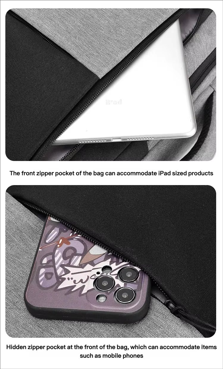 Water-Resistant Lightweight USB Modern Business Oxford Laptop Backpack product detail