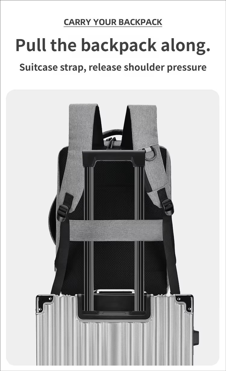 Water-Resistant Lightweight USB Modern Business Oxford Laptop Backpack product detail