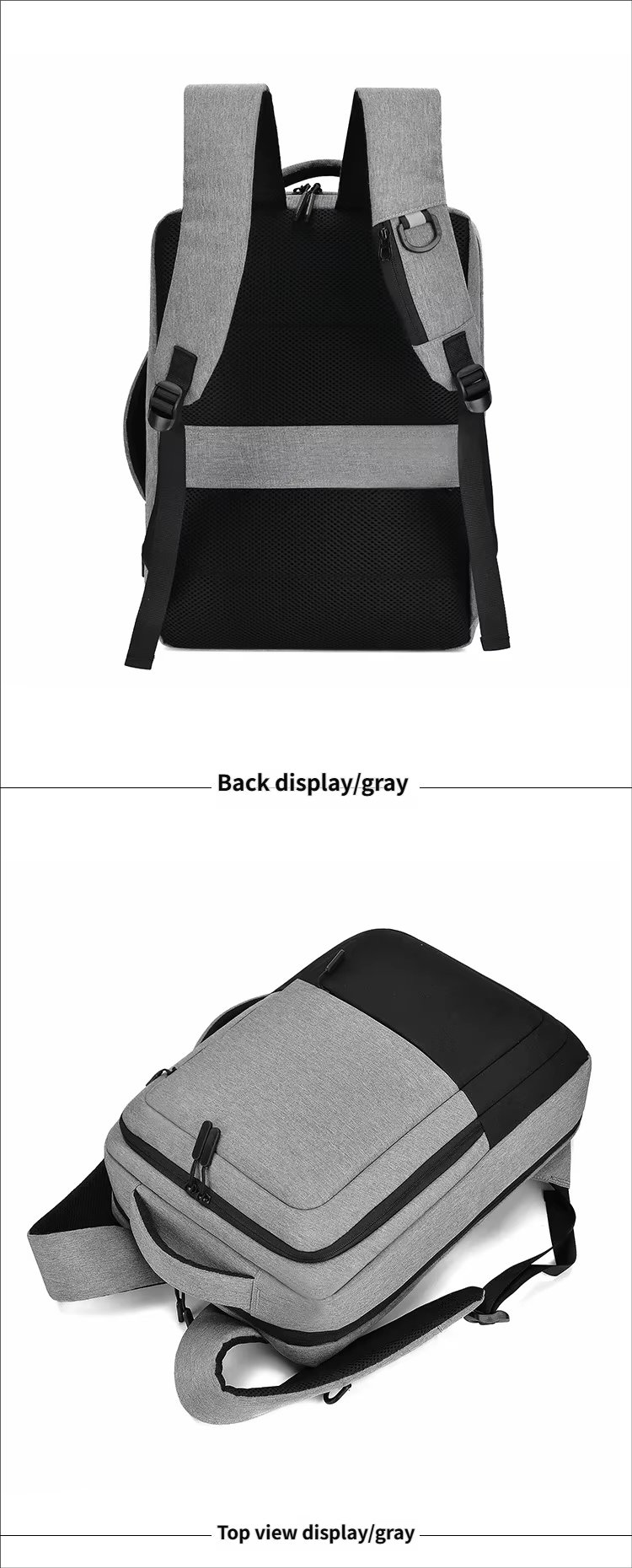 Water-Resistant Lightweight USB Modern Business Oxford Laptop Backpack product detail