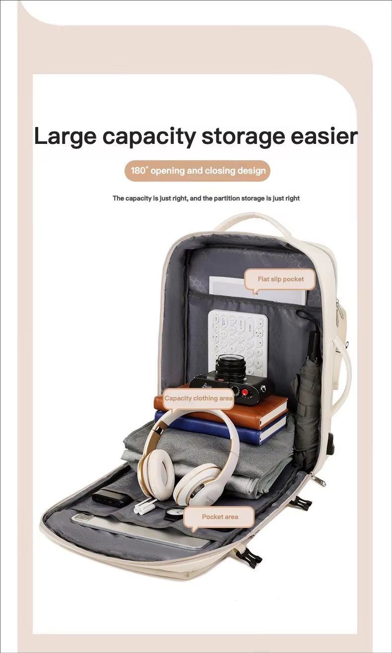 Water-Resistant Large Capacity USB Travel School Oxford Laptop Backpack product detail