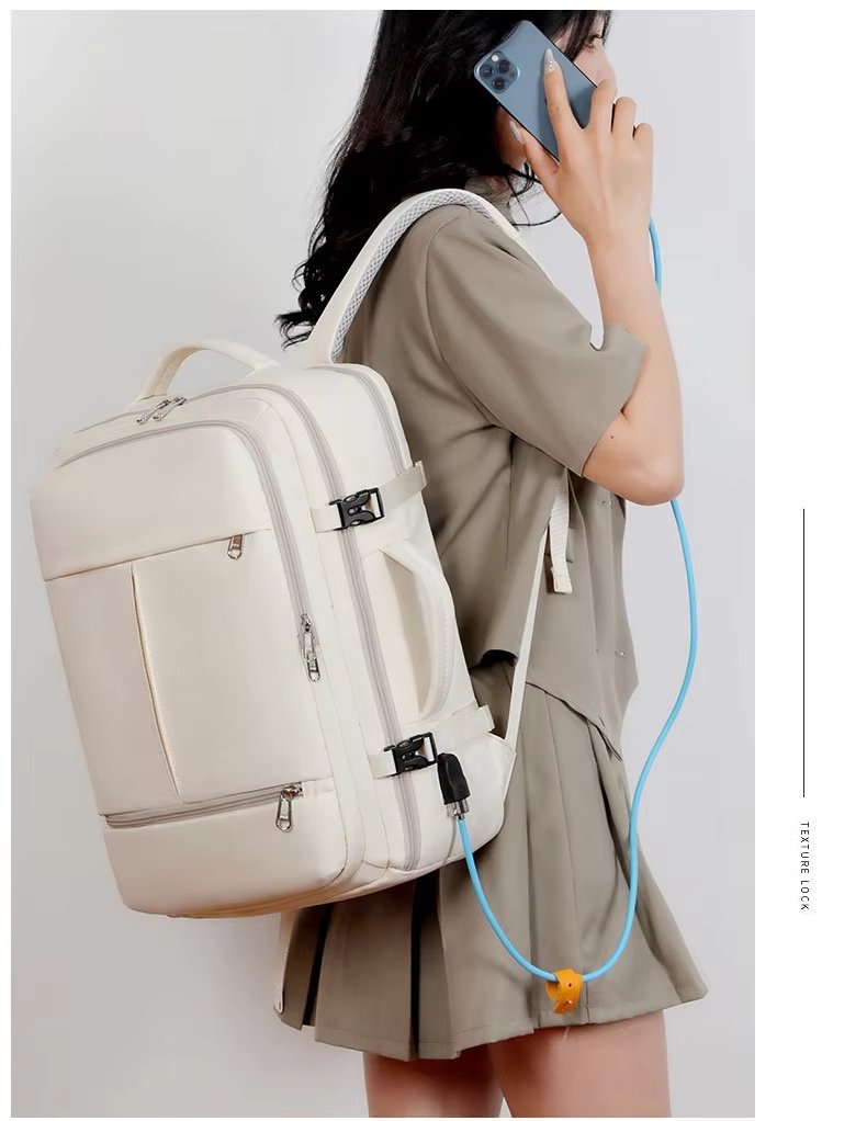 Water-Resistant Large Capacity USB Travel School Oxford Laptop Backpack product detail