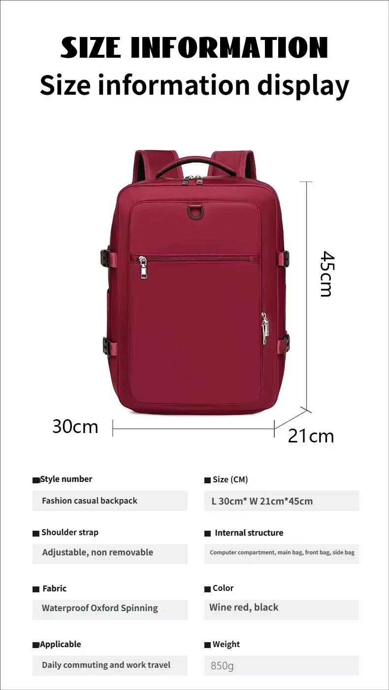 Water-Resistant Large Capacity Expandable Business Travel Oxford Laptop Backpack product detail