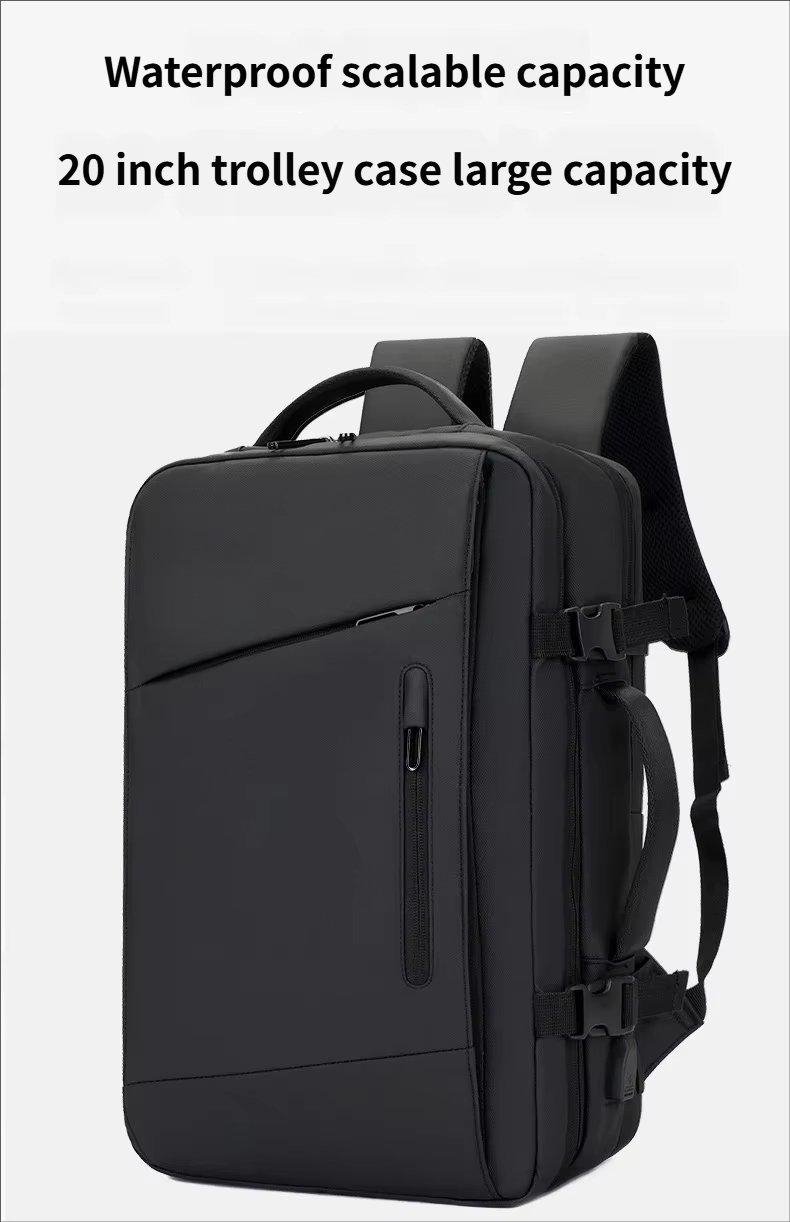 Water-Resistant Large Capacity Expandable USB Business Oxford Laptop Backpack product detail