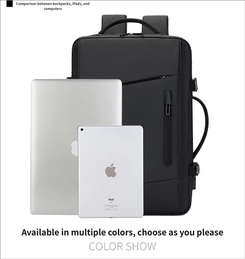 Water-Resistant Large Capacity Expandable USB Business Oxford Laptop Backpack product detail