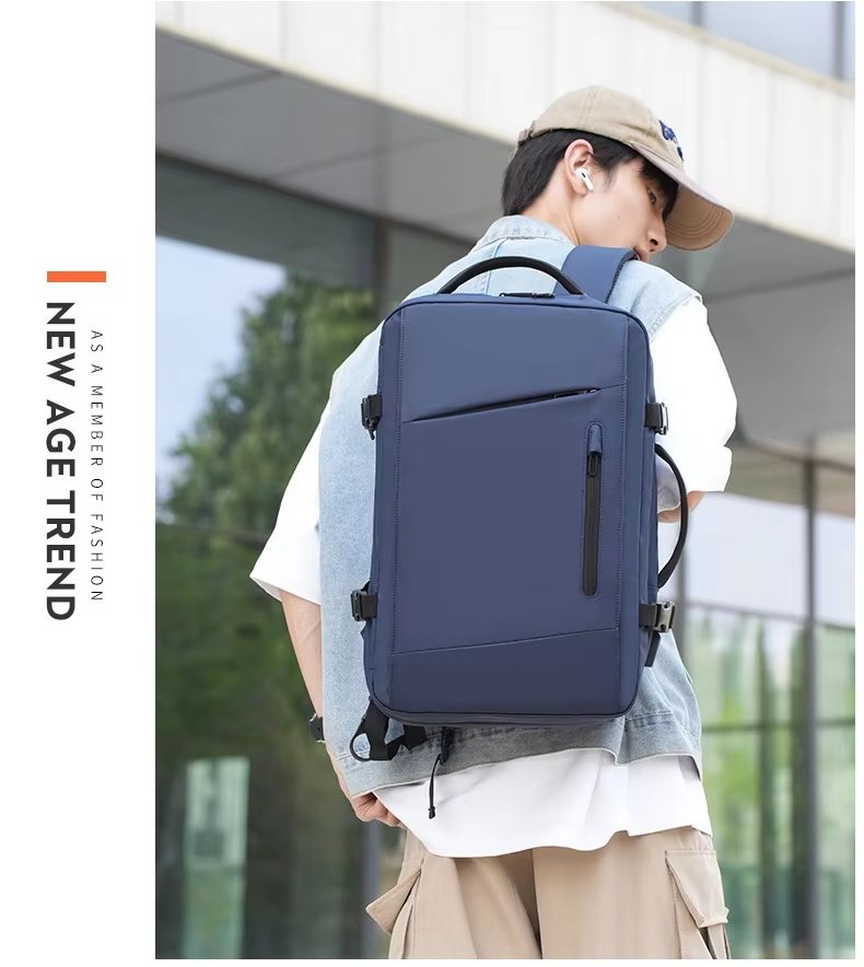 Water-Resistant Large Capacity Expandable USB Business Oxford Laptop Backpack product detail