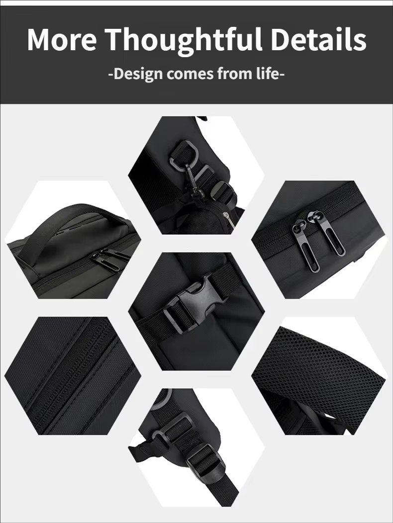 Water-Resistant Large Capacity Expandable USB Business Oxford Laptop Backpack product detail