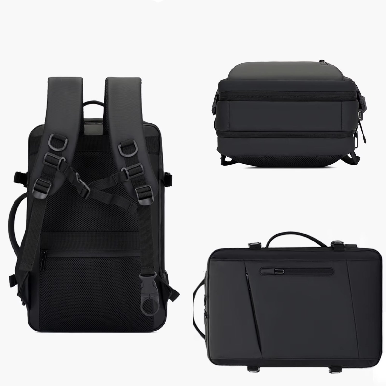 Water-Resistant Large Capacity Expandable USB Business Oxford Laptop Backpack product detail