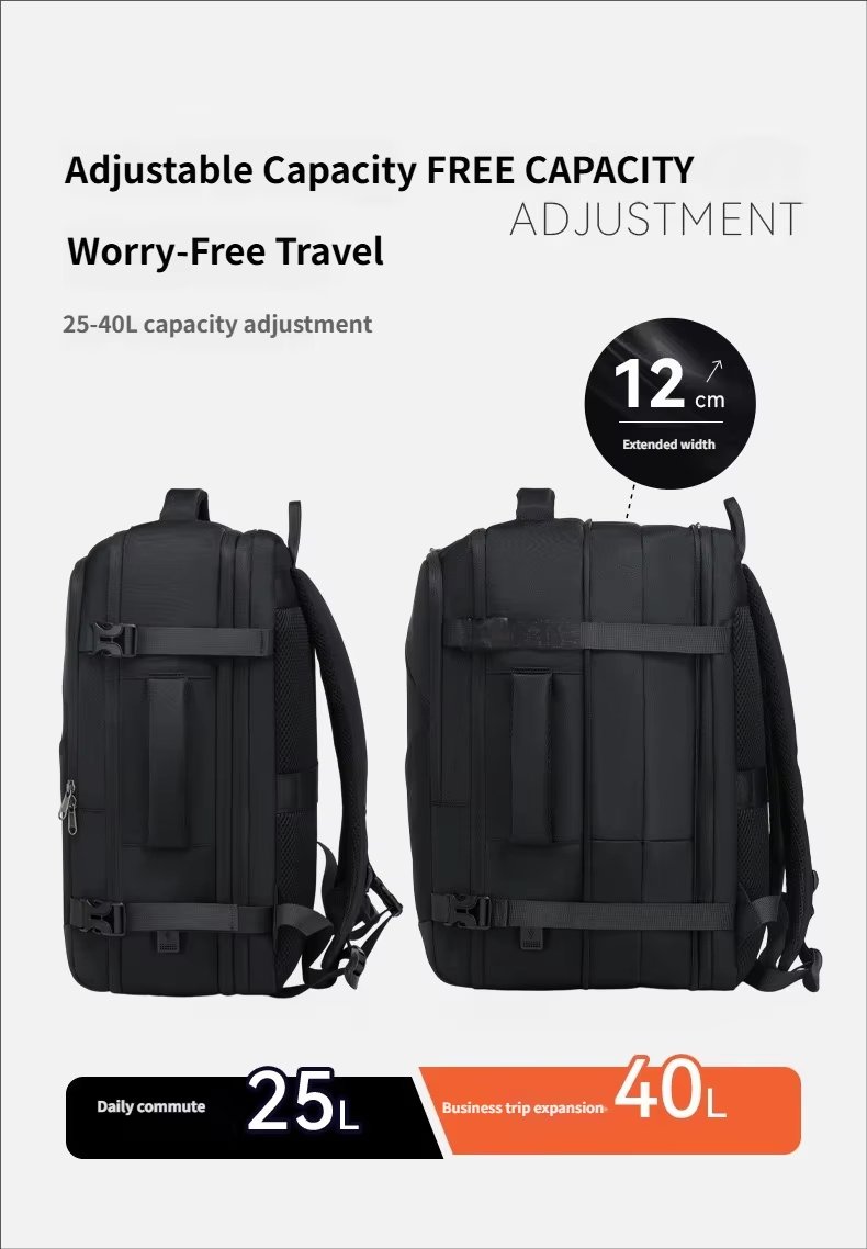 Water-Resistant Large Capacity Expandable Business Travel Oxford Laptop Backpack product detail