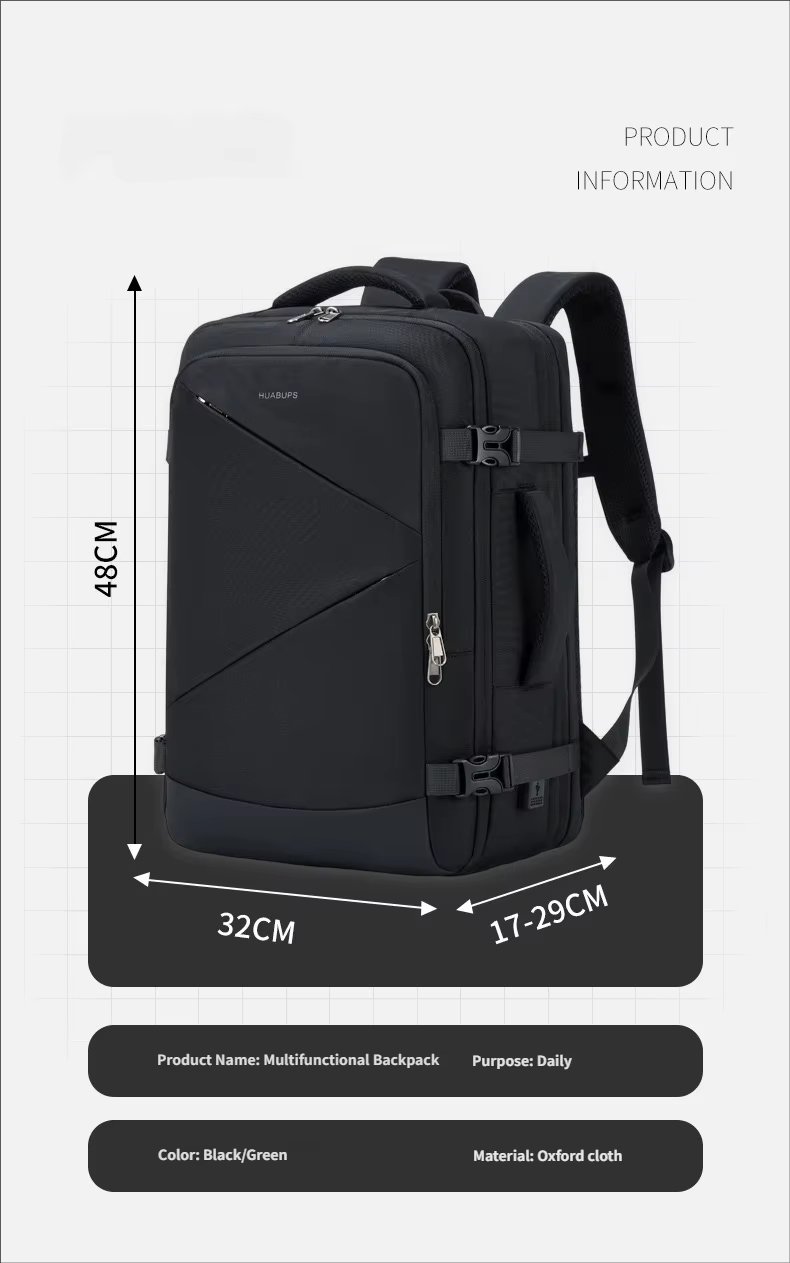 Water-Resistant Large Capacity Expandable Business Travel Oxford Laptop Backpack product detail