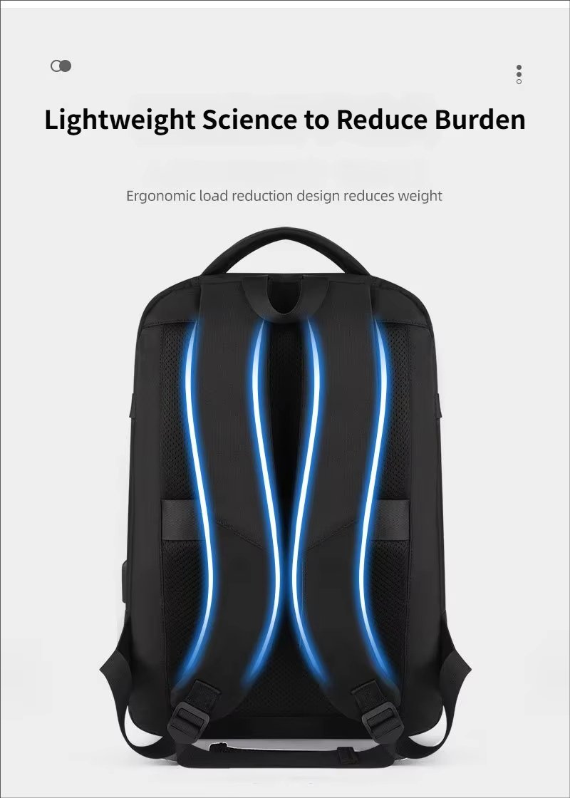 Water-Resistant Large Capacity Lightweight USB Business Oxford Laptop Backpack product detail