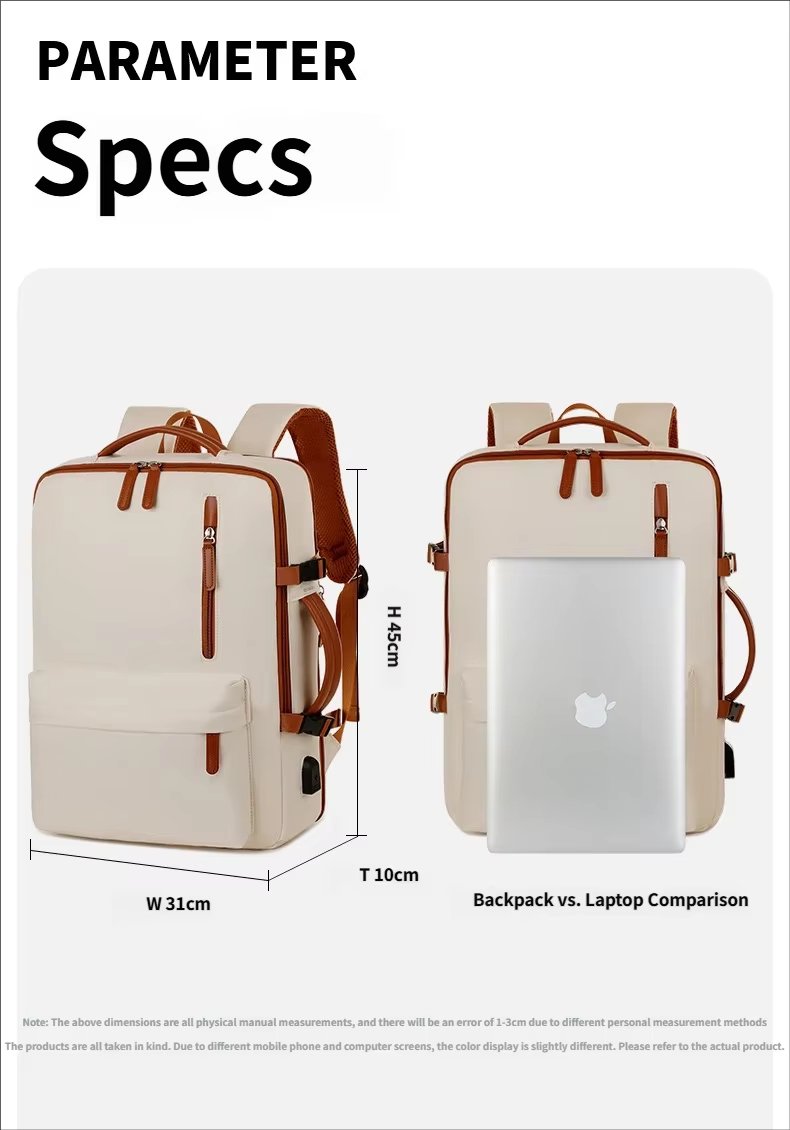 Water-Resistant Large Capacity Expandable USB Business Oxford Laptop Backpack product detail