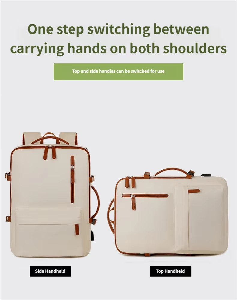 Water-Resistant Large Capacity Expandable USB Business Oxford Laptop Backpack product detail
