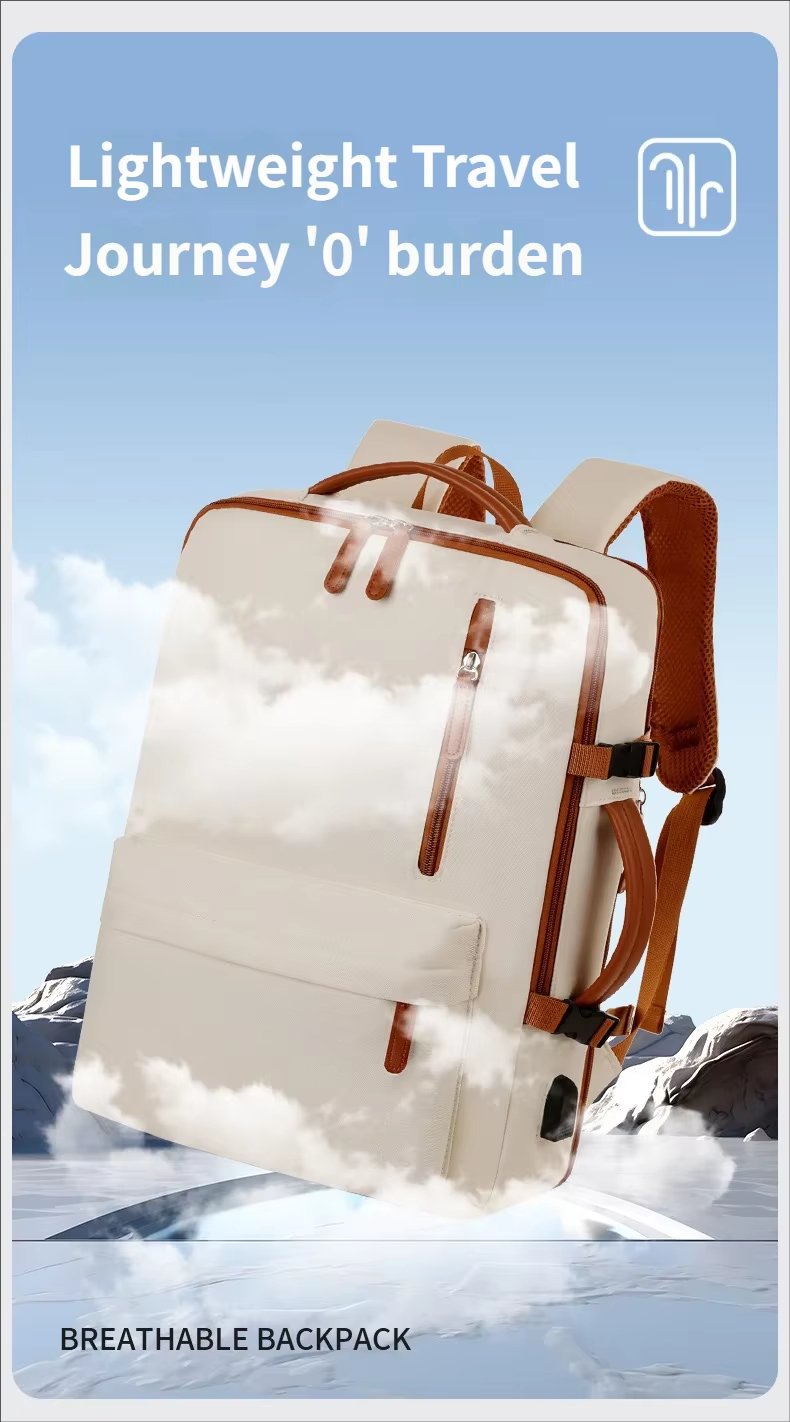 Water-Resistant Large Capacity Expandable USB Business Oxford Laptop Backpack product detail