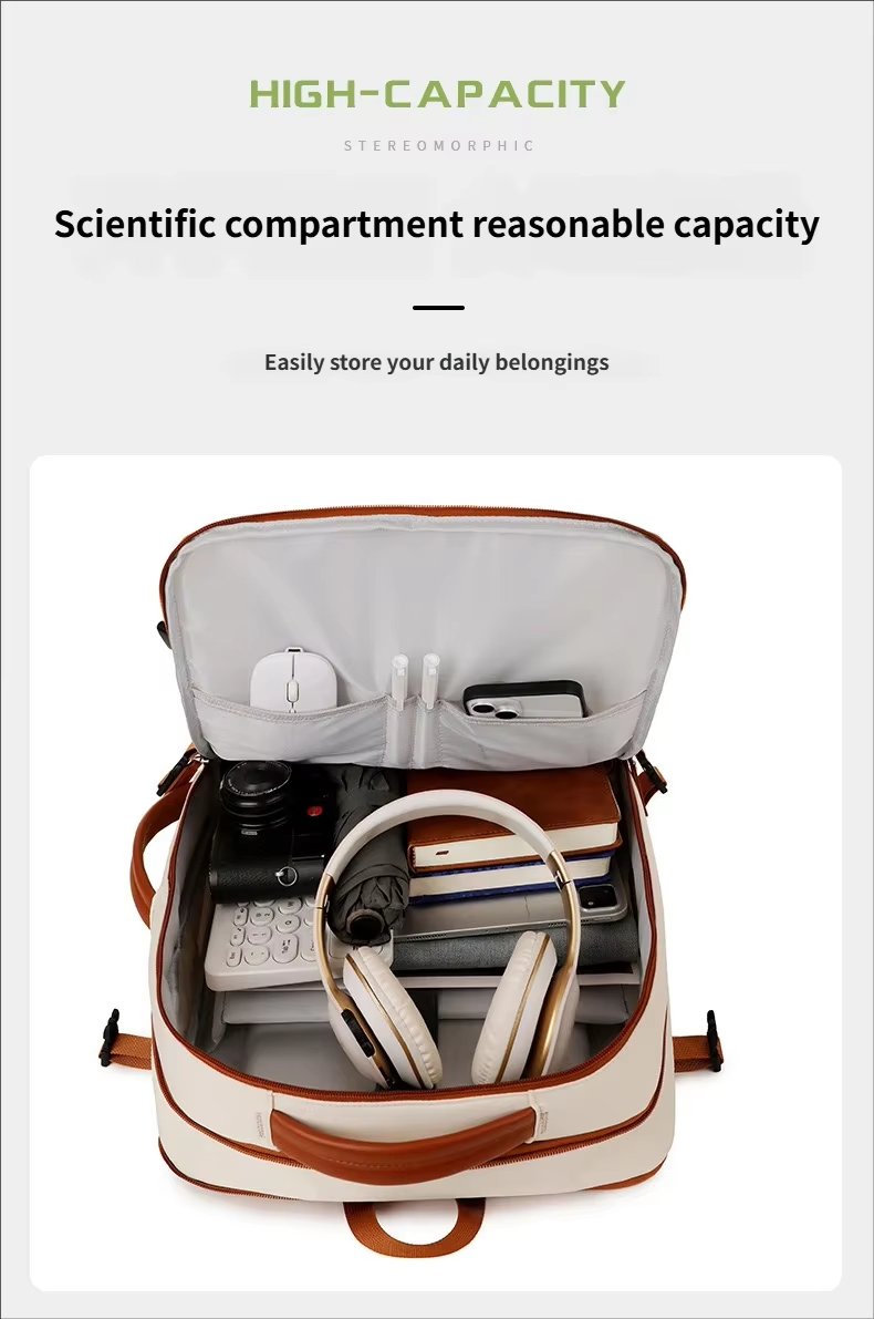 Water-Resistant Large Capacity Expandable USB Business Oxford Laptop Backpack product detail