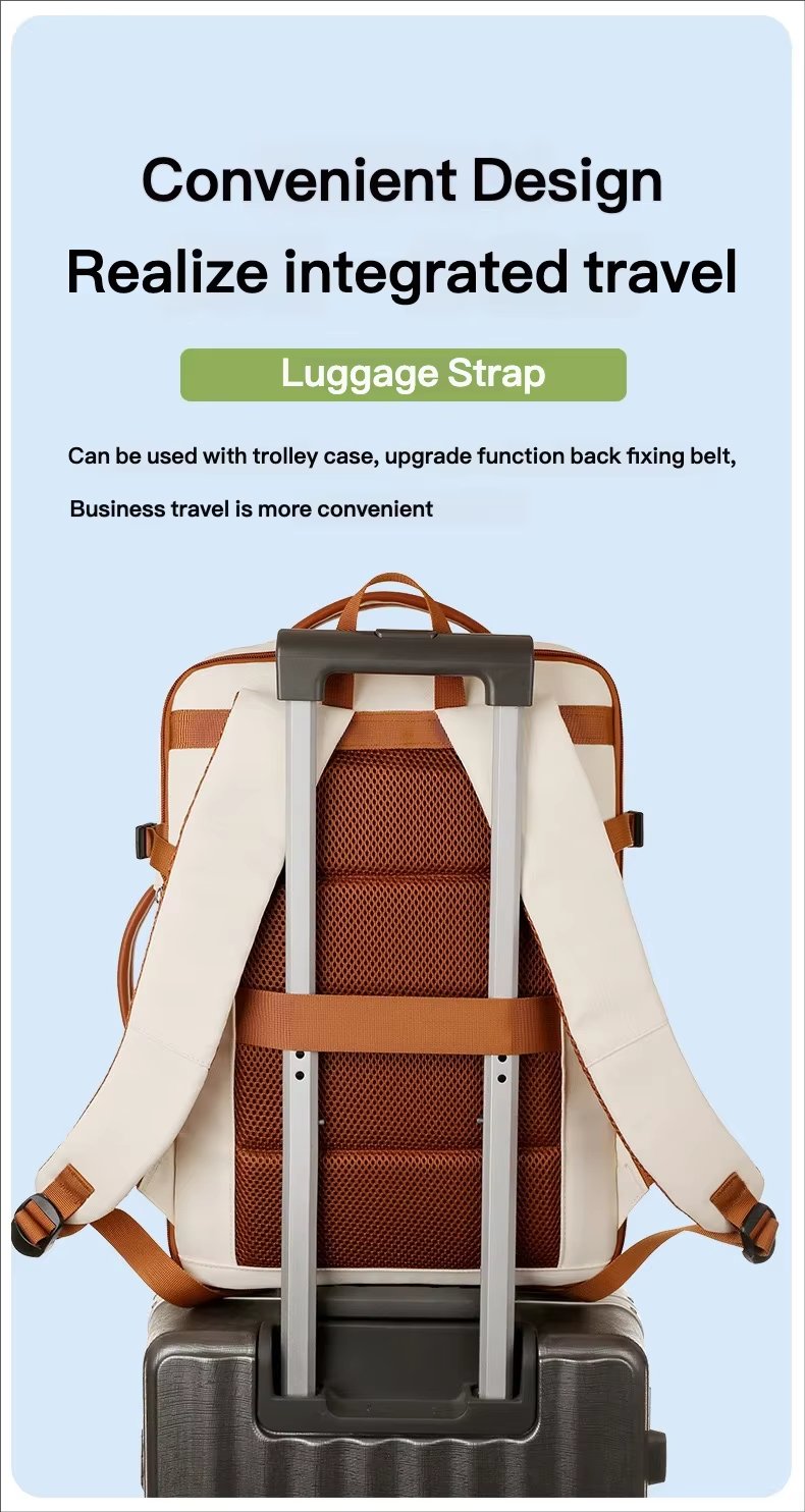 Water-Resistant Large Capacity Expandable USB Business Oxford Laptop Backpack product detail