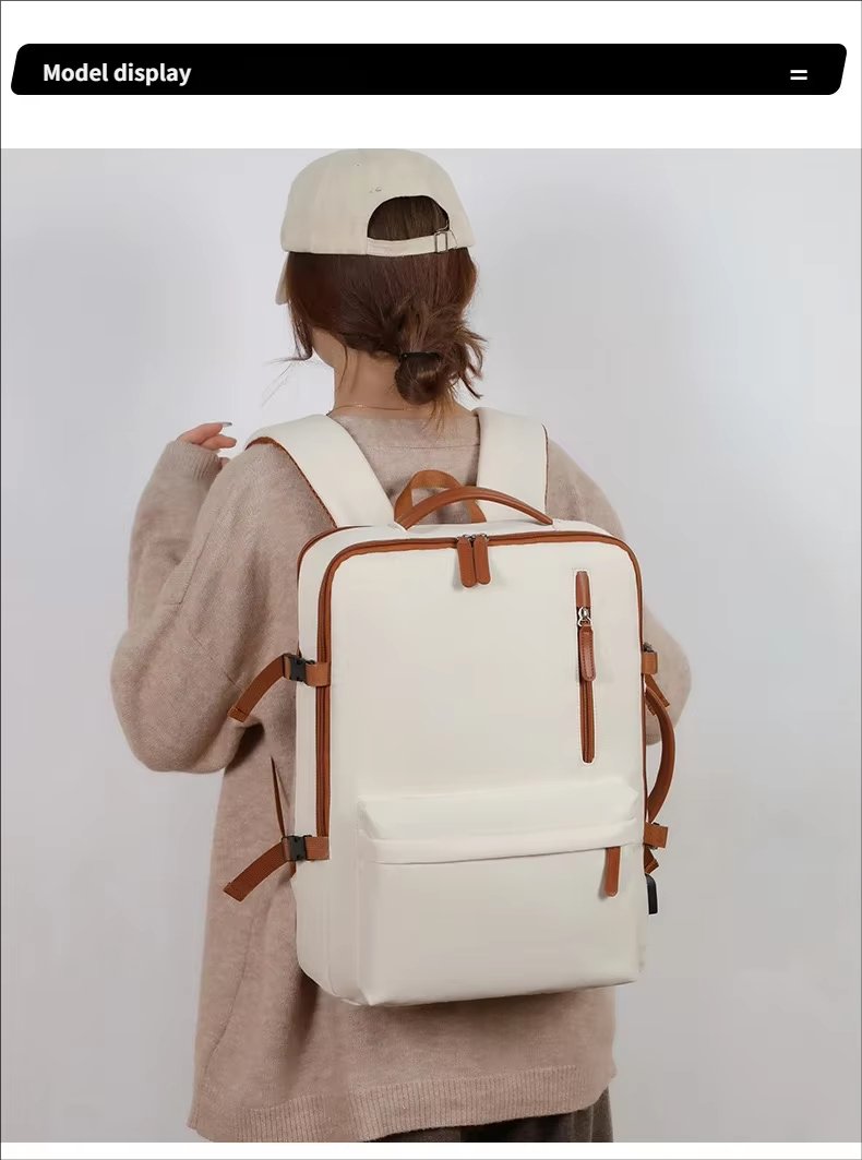 Water-Resistant Large Capacity Expandable USB Business Oxford Laptop Backpack product detail