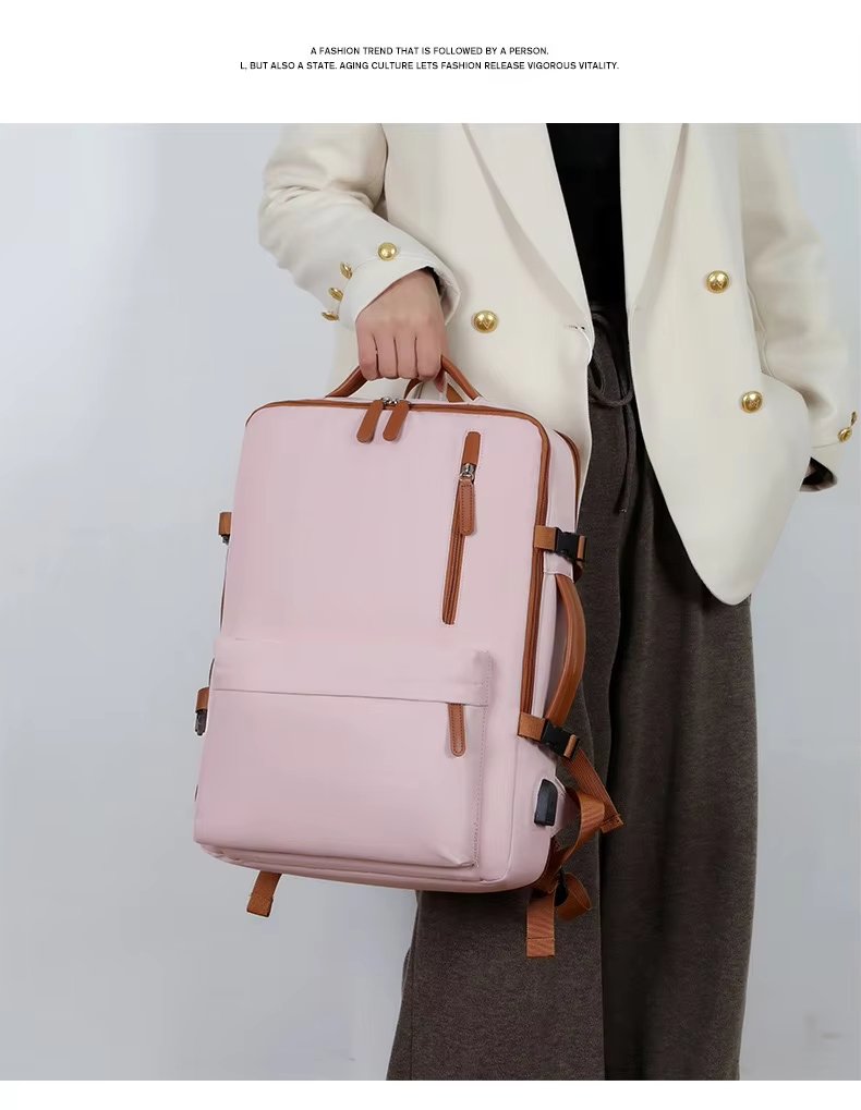 Water-Resistant Large Capacity Expandable USB Business Oxford Laptop Backpack product detail