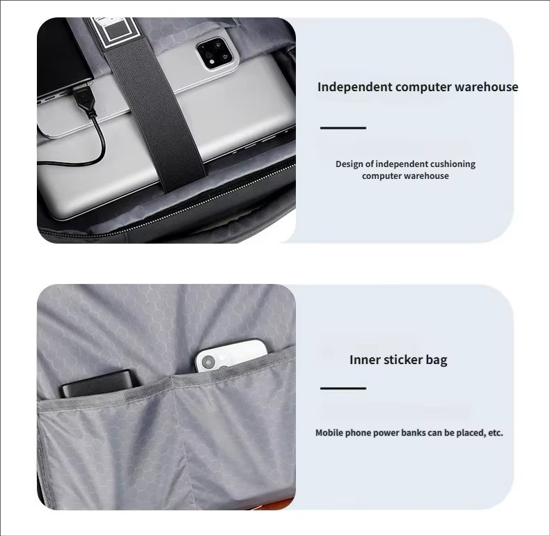 Water-Resistant Large Capacity USB Business Travel Oxford Laptop Backpack product detail