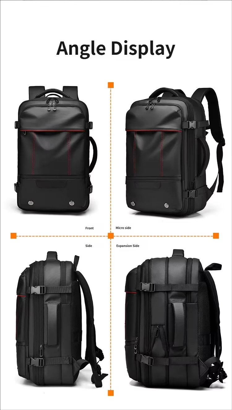 Water-Resistant Large Capacity Expandable USB Business Oxford Laptop Backpack product detail