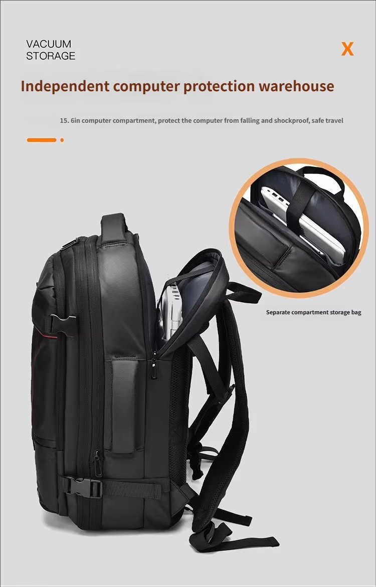 Water-Resistant Large Capacity Expandable USB Business Oxford Laptop Backpack product detail