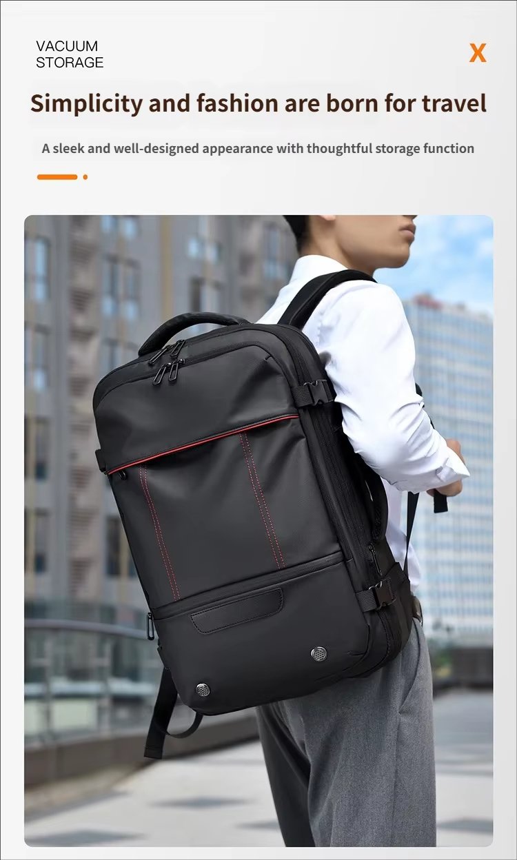 Water-Resistant Large Capacity Expandable USB Business Oxford Laptop Backpack product detail