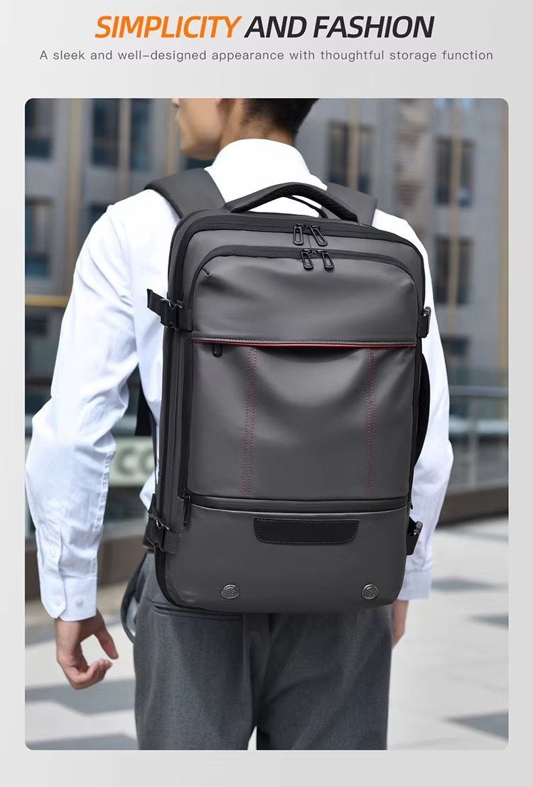 Water-Resistant Large Capacity Expandable USB Business Oxford Laptop Backpack product detail