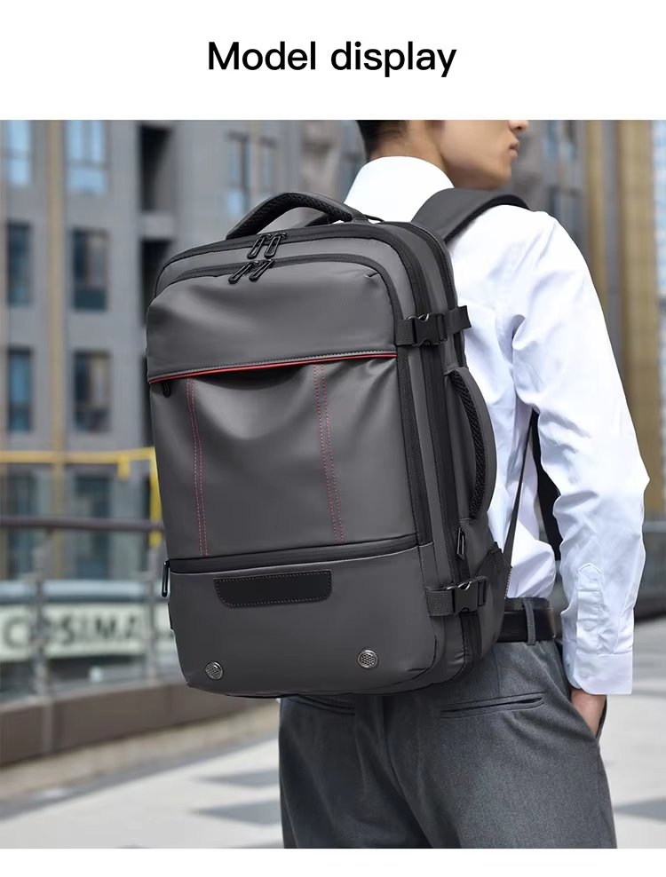 Water-Resistant Large Capacity Expandable USB Business Oxford Laptop Backpack product detail