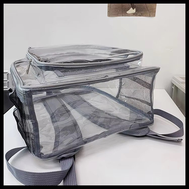 Heavy Duty Clear Transparent PVC Backpack Plastic Bag Young Lady Casual Backpack Waterproof School Students Kids Bag detail image