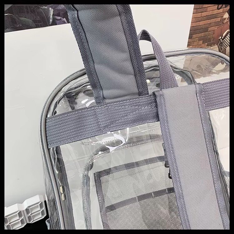 Heavy Duty Clear Transparent PVC Backpack Plastic Bag Young Lady Casual Backpack Waterproof School Students Kids Bag detail image