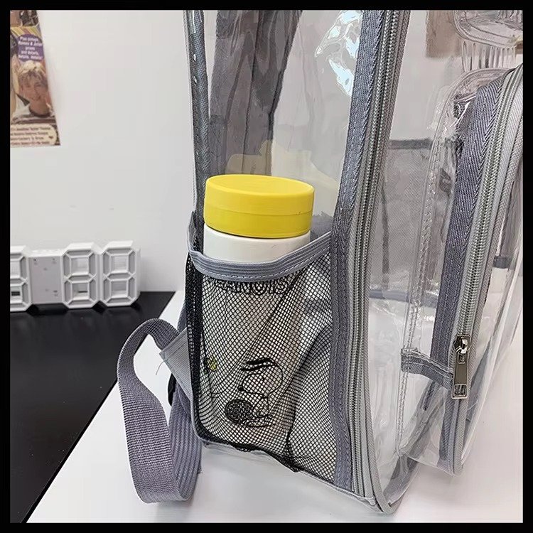 Heavy Duty Clear Transparent PVC Backpack Plastic Bag Young Lady Casual Backpack Waterproof School Students Kids Bag detail image