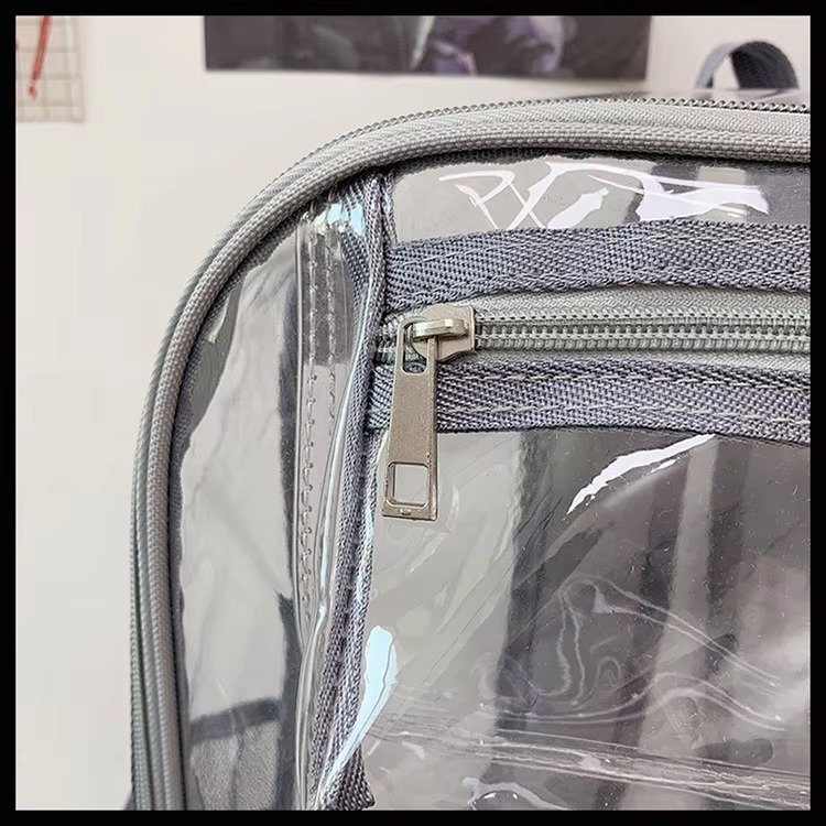 Heavy Duty Clear Transparent PVC Backpack Plastic Bag Young Lady Casual Backpack Waterproof School Students Kids Bag detail image