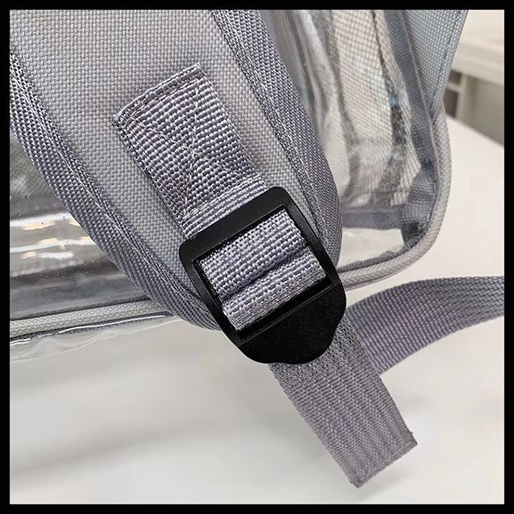 Heavy Duty Clear Transparent PVC Backpack Plastic Bag Young Lady Casual Backpack Waterproof School Students Kids Bag detail image