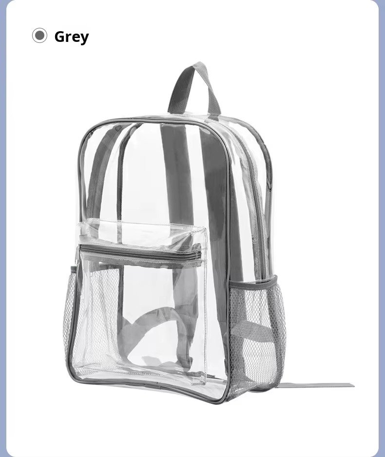 Large Capacity Waterproof PVC Clear Jelly Transparent Plastic Backpack Portable Shopping Bag Kids Children School Bags detail image