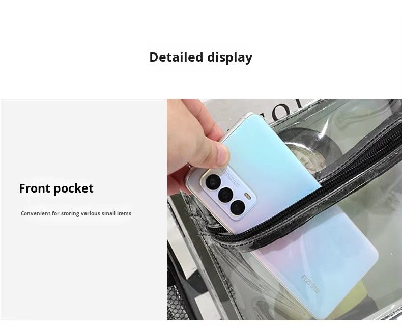 Large Capacity Waterproof PVC Clear Jelly Transparent Plastic Backpack Portable Shopping Bag Kids Children School Bags detail image