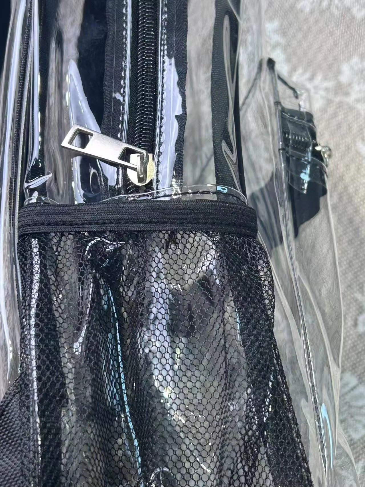 Large Capacity Waterproof PVC Clear Jelly Transparent Plastic Backpack Portable Shopping Bag Kids Children School Bags detail image