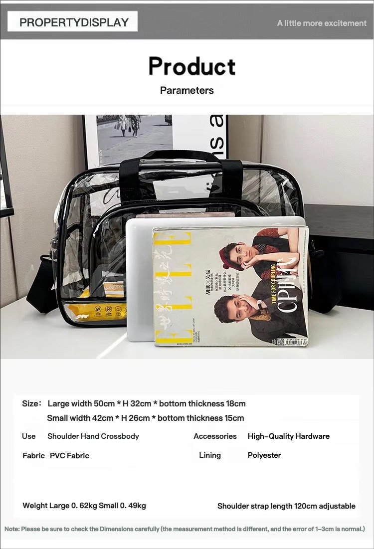 Custom Transparent Swimming Beach Fitness Storage Bag Large Capacity Portable Waterproof Clear PVC Travel Duffel Bag with Pocket detail image