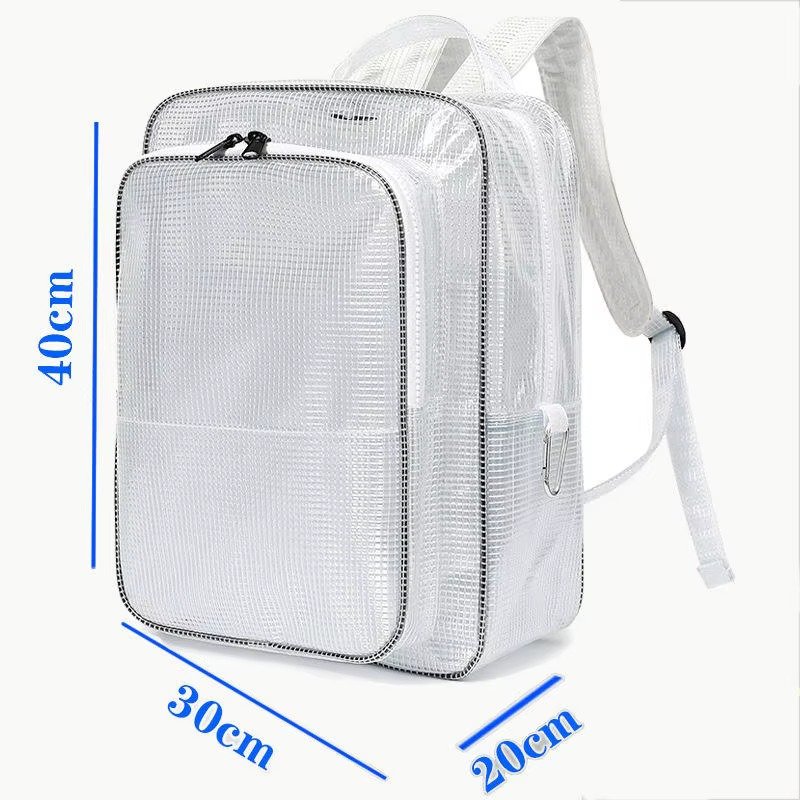 Large Capacity Waterproof PVC Clear Jelly Transparent Plastic Backpack Portable Shopping Bag Kids Children School Bags detail image